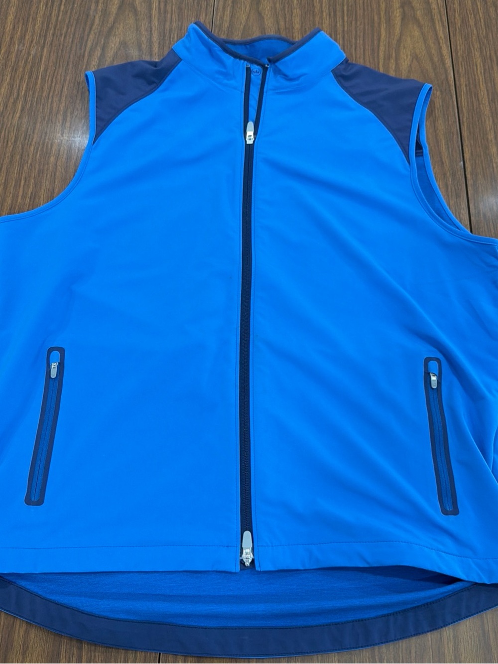 Peter Millar Men’s XL Blue Performance Golf Vest Full Zip Stretch